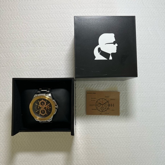 Black/Gold Karl Lagerfeld Watch - Picture 1 of 5
